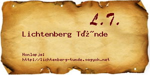 Lichtenberg Tünde névjegykártya